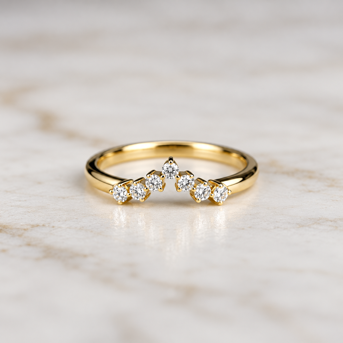 Shaped Delicate Wedding Band - 0.15ct