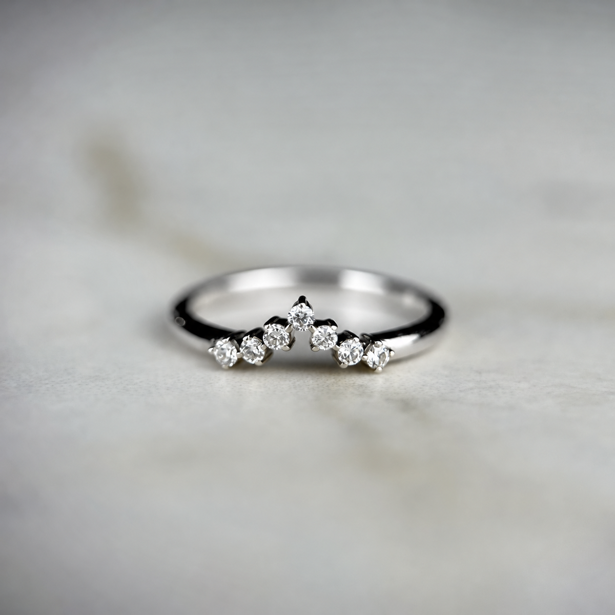 Shaped Delicate Wedding Band - 0.15ct