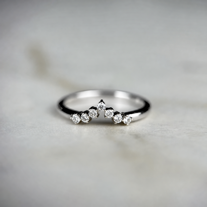 Shaped Delicate Wedding Band - 0.15ct