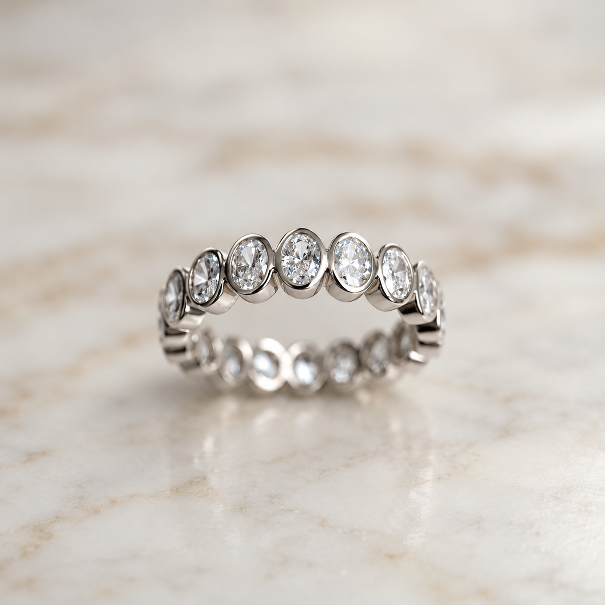 Oval bezel set full band - 1.60ct+