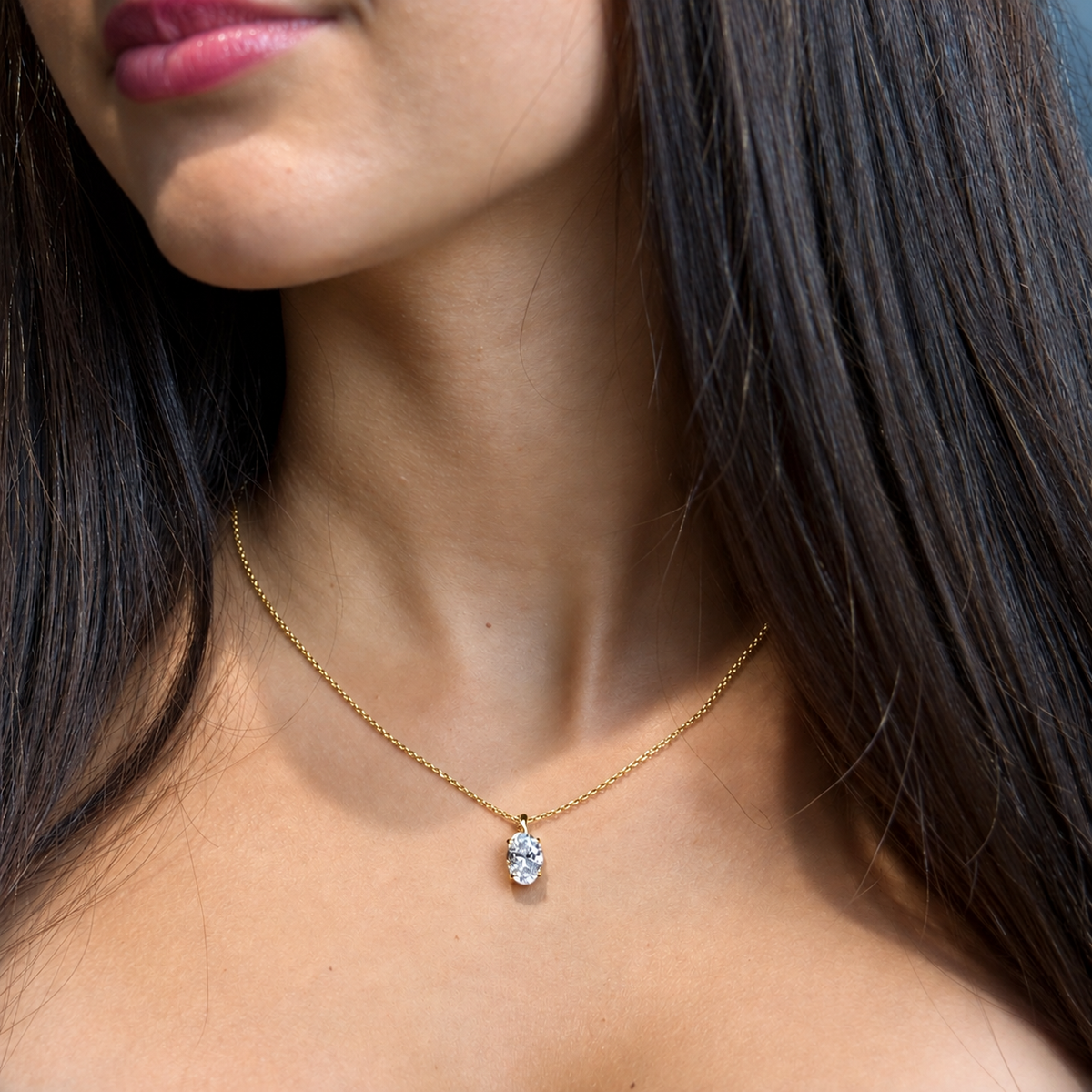 Classic Oval Cut Pendant - 2ct