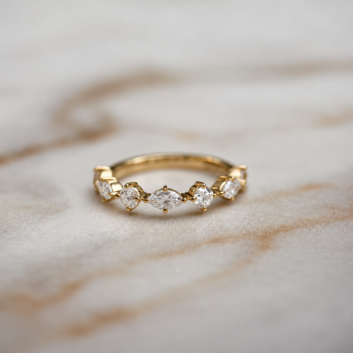 Marquise & Round Cut Band - 0.70ct