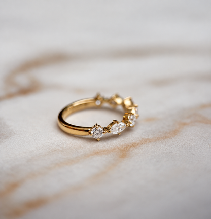 Marquise & Round Cut Band - 0.70ct