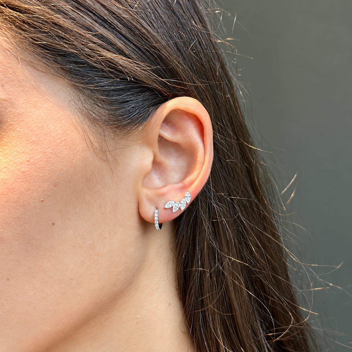 4 Marquise studs - 1.20ct+