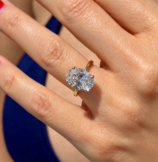 Classic Oval Cut Solitaire - 4ct+ (13mm+, D/E & VVS)