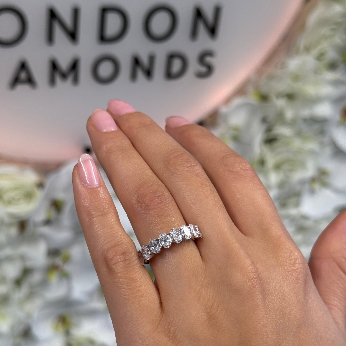 Oval Cut Half Band - 2.5ct