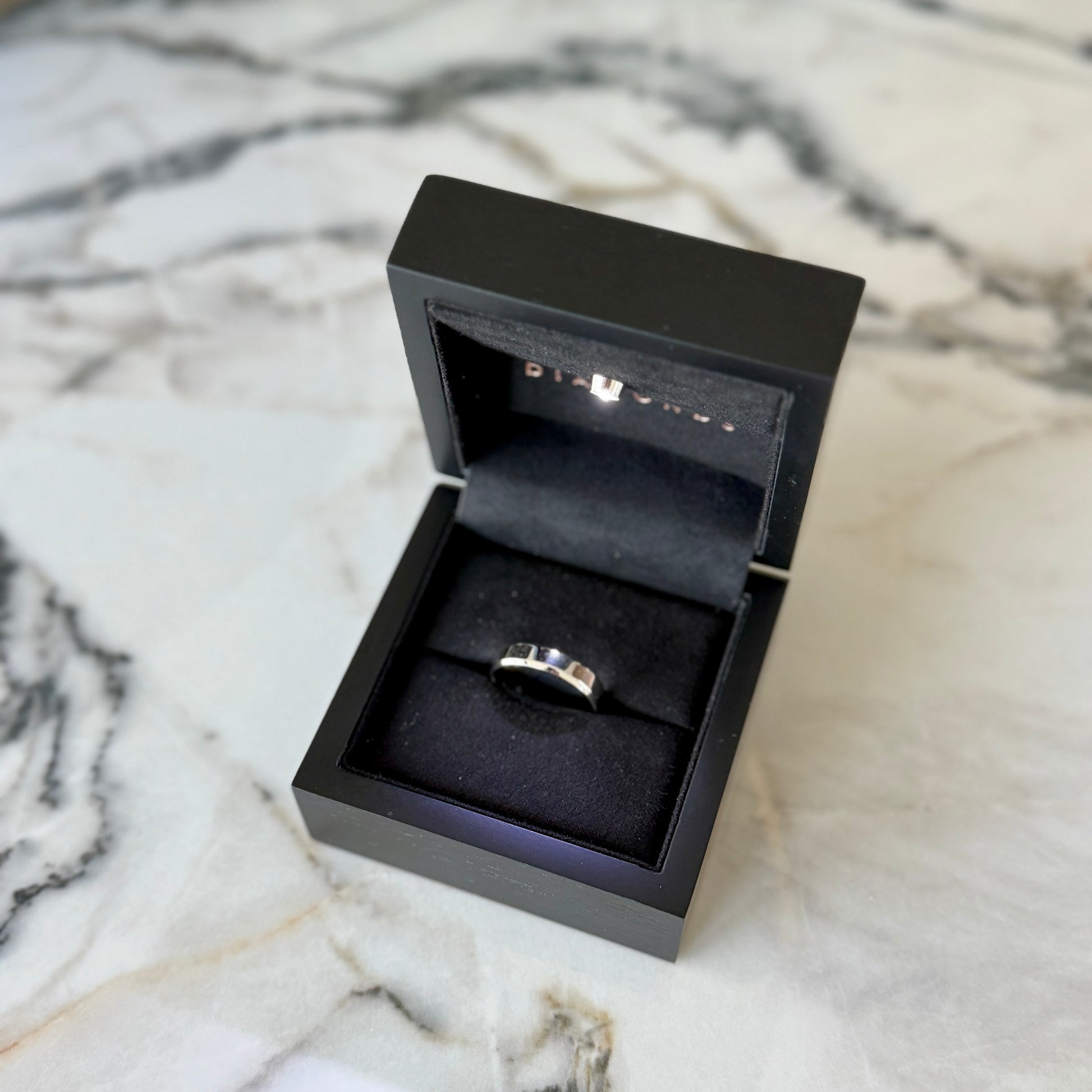 London Diamonds Polished Edge Band with Matt Centre - 5mm