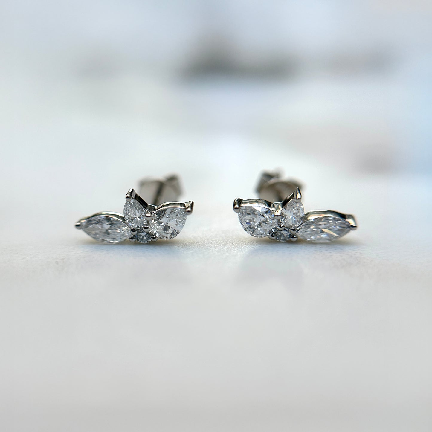 Lotus Flower studs - 0.75ct+