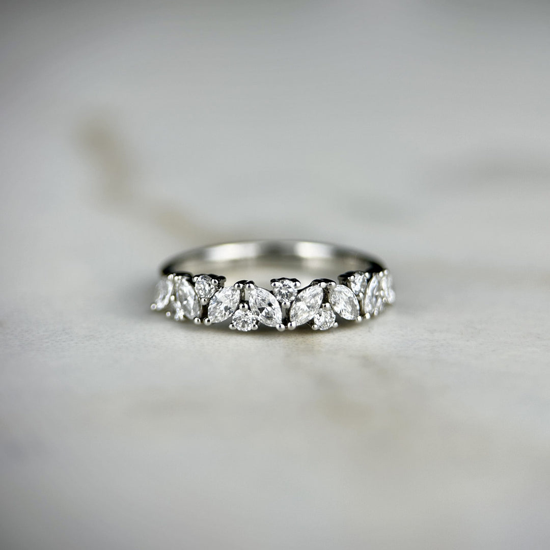 Marquise Round Cut Half Band – London Diamonds