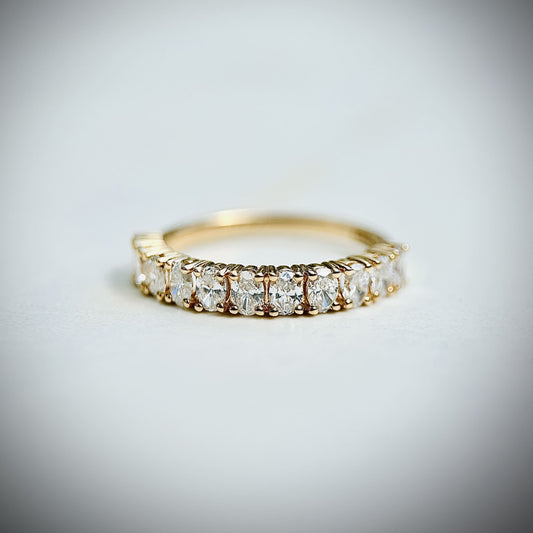 Oval Cut Low Set Diamond Band - 0.8ct