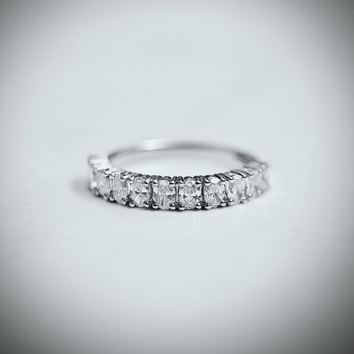 Oval Cut Low Set Diamond Band - 0.8ct