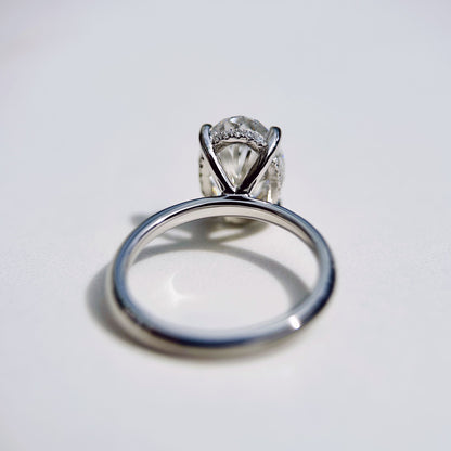 Classic Oval Cut Hidden Halo - 3ct+ (11.5mm+, D/E & VVS)