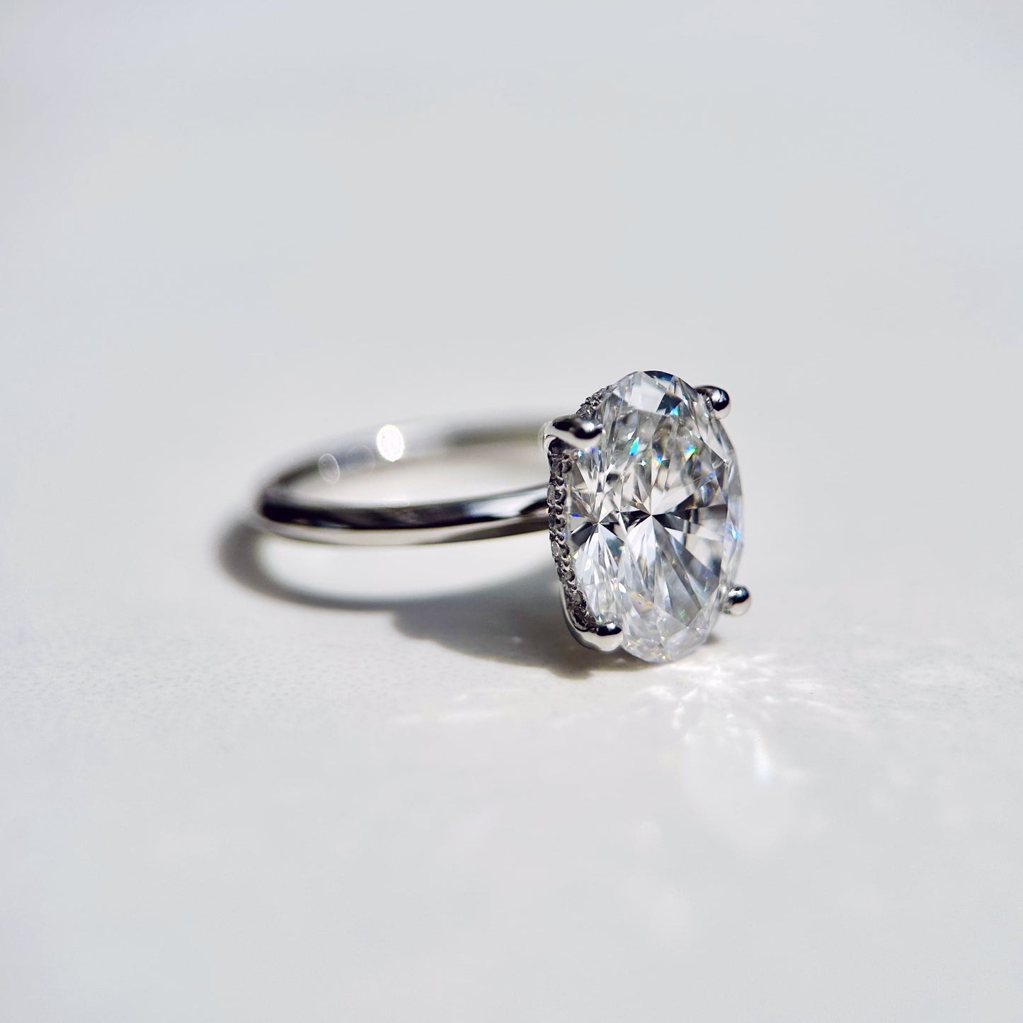 Classic Oval Cut Hidden Halo - 3ct+ (11.5mm+, D/E & VVS)