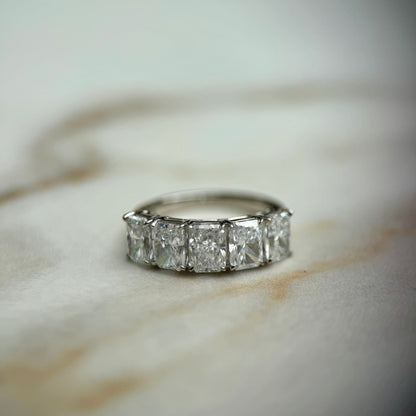 Radiant cut low set diamond band - 2.50ct