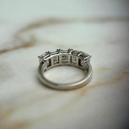 Radiant cut low set diamond band - 2.50ct