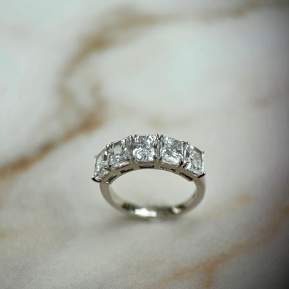 Radiant cut low set diamond band - 2.50ct