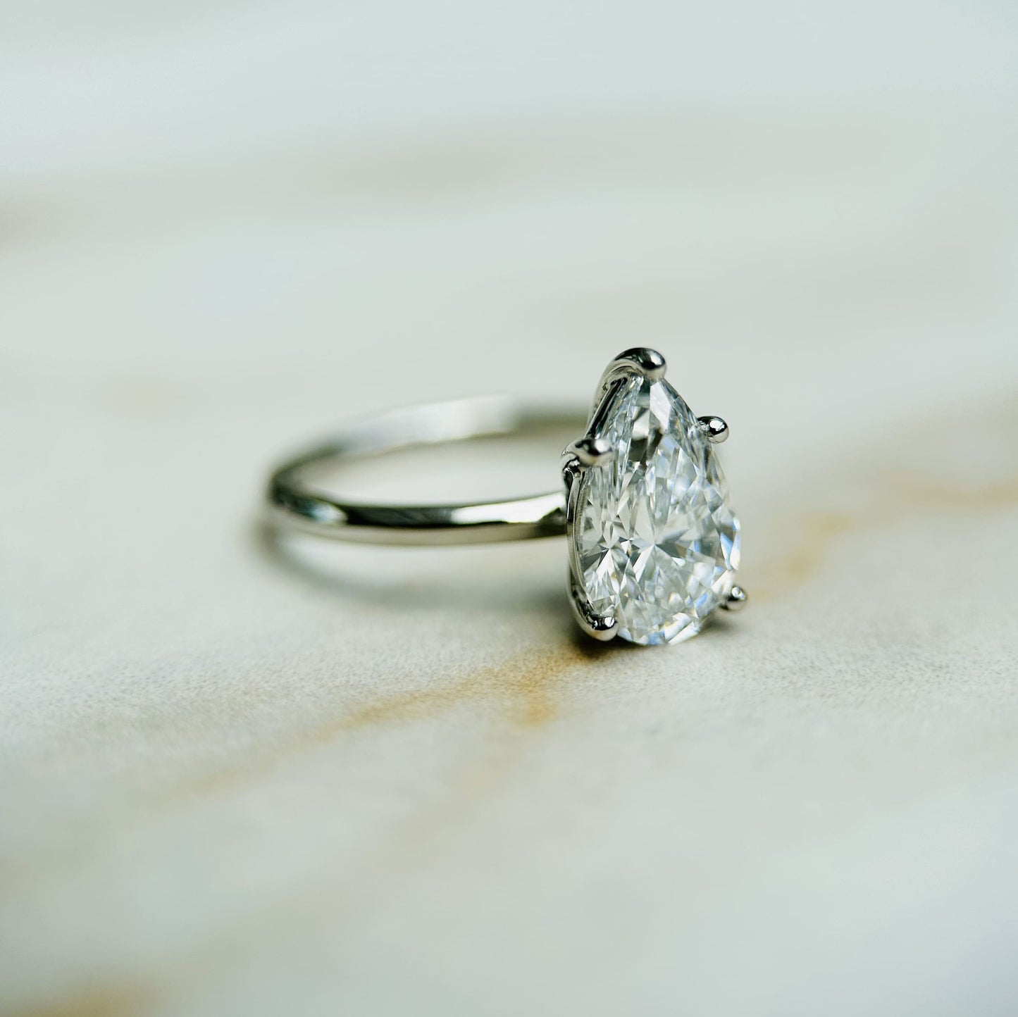 Classic Pear Cut Solitaire - 1.50ct+ (D/E & VVS)