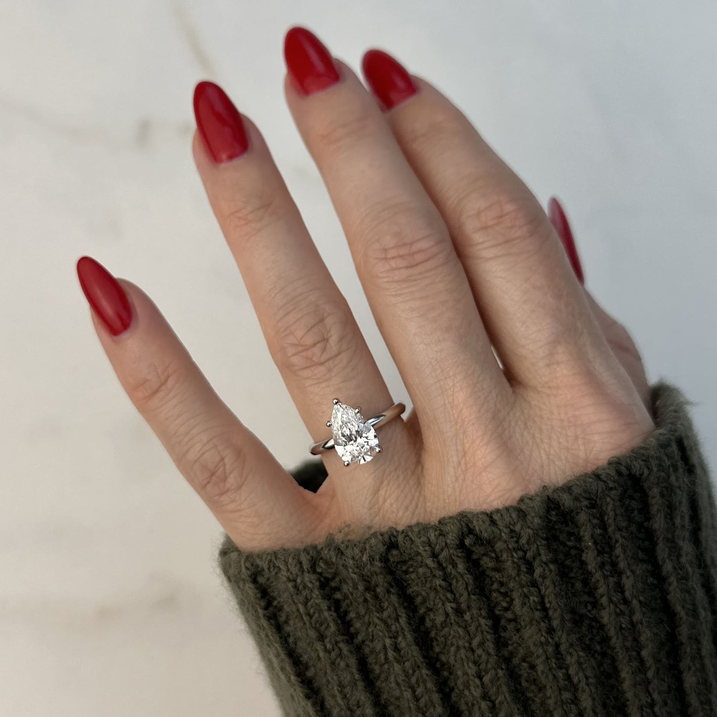 Classic Pear Cut Solitaire - 2ct+ (D/E & VVS)