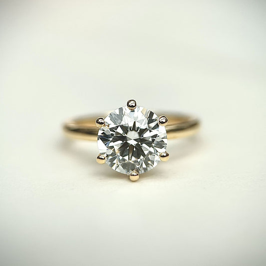 Classic Round Cut Solitaire (6 prong) - 2ct+ (8.2mm+, D/E & VVS)