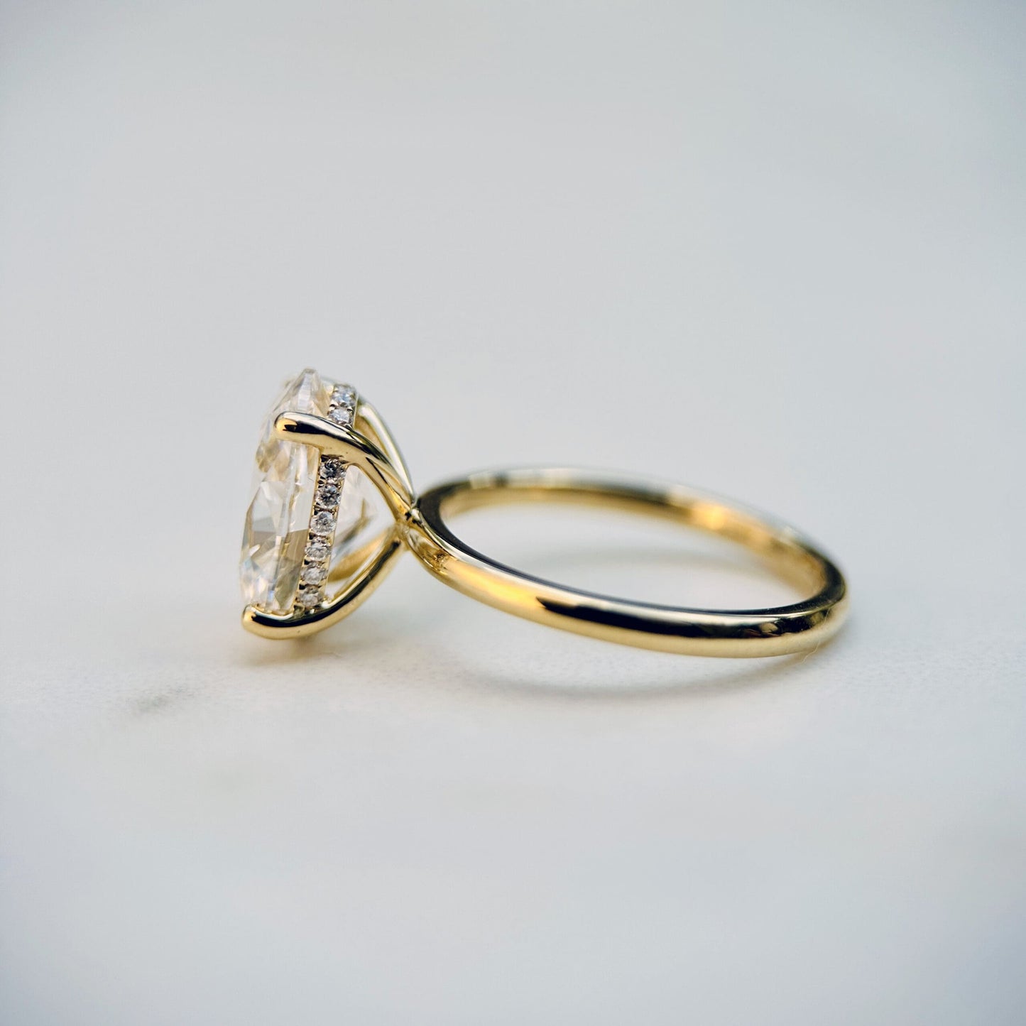 Classic Oval Cut Hidden Halo - 3ct+ (11.5mm+, D/E & VVS)