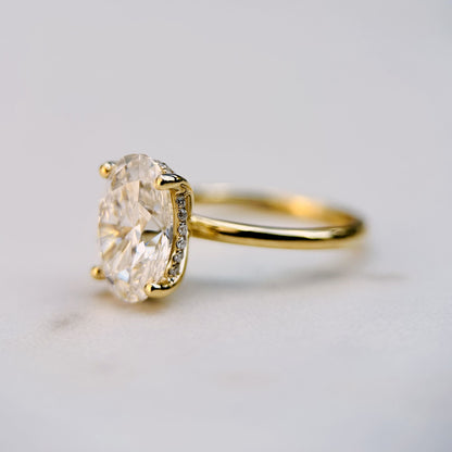 Classic Oval Cut Hidden Halo - 3ct+ (11.5mm+, D/E & VVS)