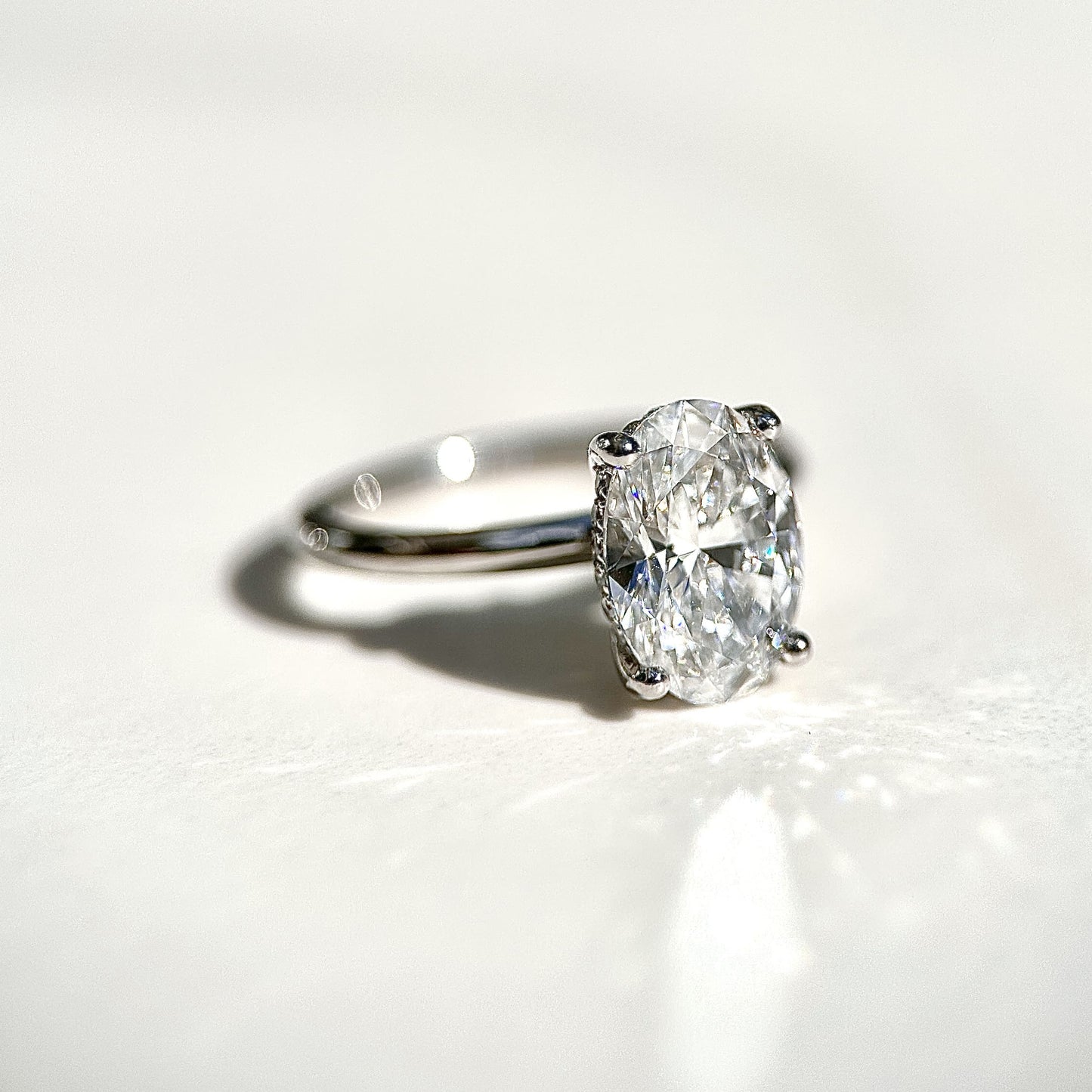 Classic Oval Cut Hidden Halo - 2ct+ (10mm+, D/E & VVS)