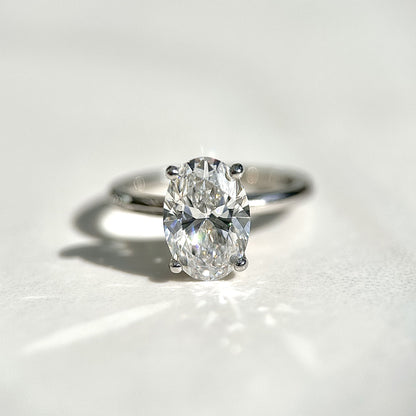 Classic Oval Cut Hidden Halo - 2ct+ (10mm+, D/E & VVS)