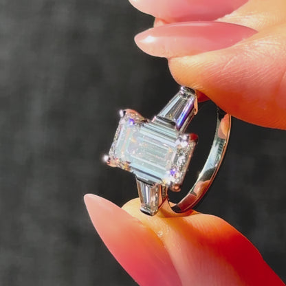 Classic Emerald and Tapering Baguettes - 3ct+ (9.5mm+, D/E & VVS)