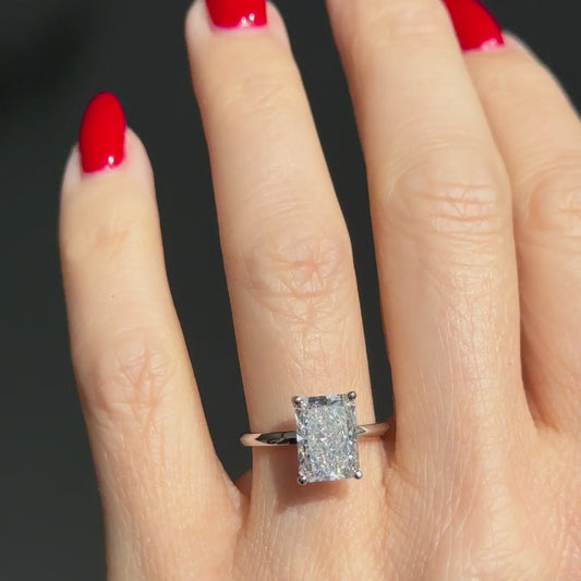 Classic Radiant Cut Hidden Halo - 3ct+ (10mm+, D/E & VVS)