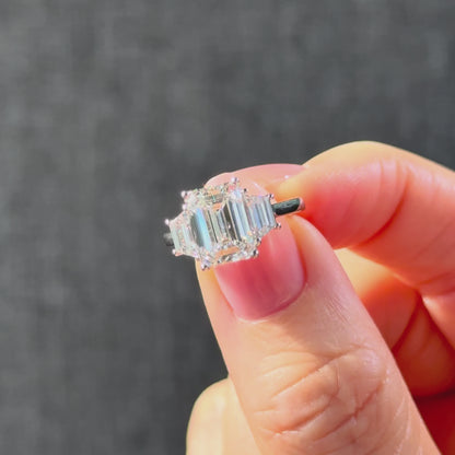 Classic Emerald and Trapezoids - 3ct+ (9.5mm+, D/E & VVS)