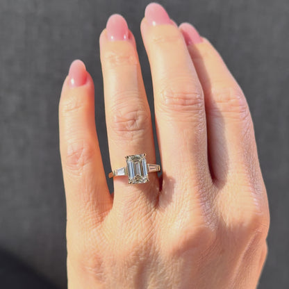 Classic Emerald and Tapering Baguettes - 3ct+ (9.5mm+, D/E & VVS)