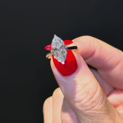 Classic Marquise Cut Hidden Halo - 3ct+ (14mm+, E/VS1+)
