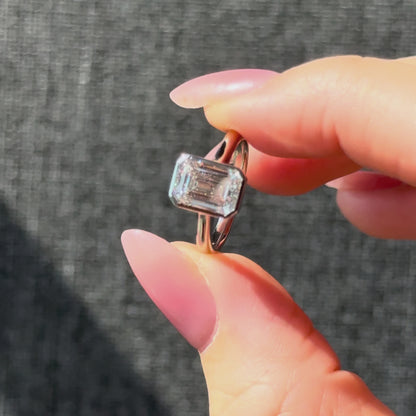 Bezel Set Classic Emerald Cut Solitaire - 2ct+ (D/E & VVS)