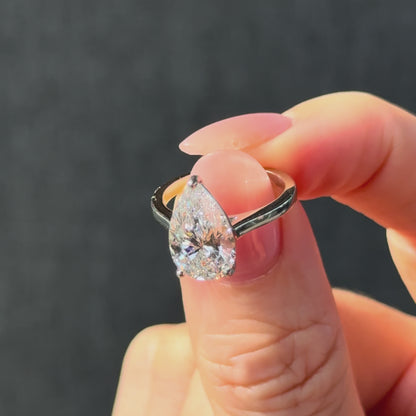 Classic Pear Cut Solitaire - 3ct+ (E/VS1+)