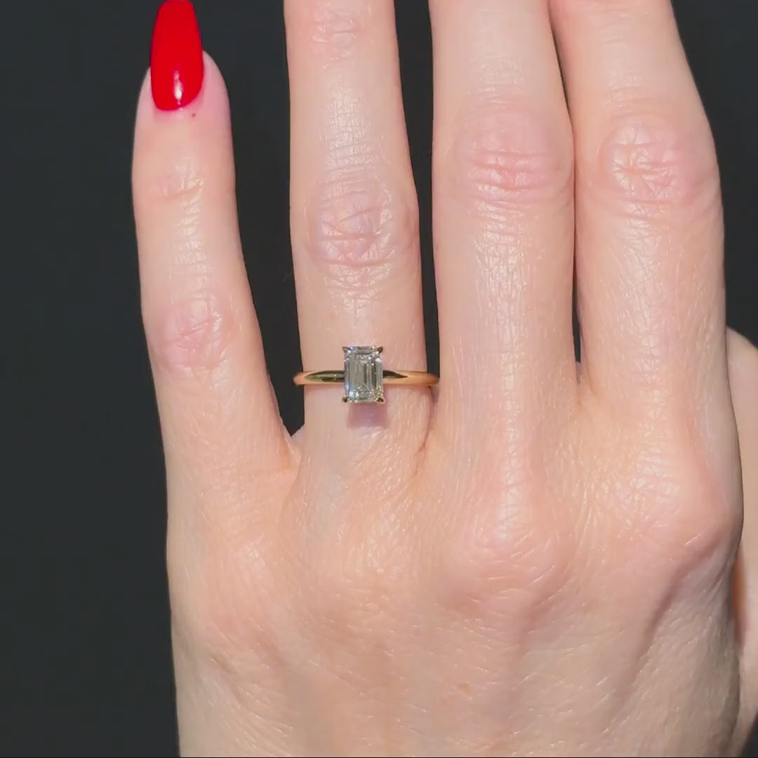 Classic Emerald Cut Solitaire 1ct+ (D/E VVS) – London Diamonds