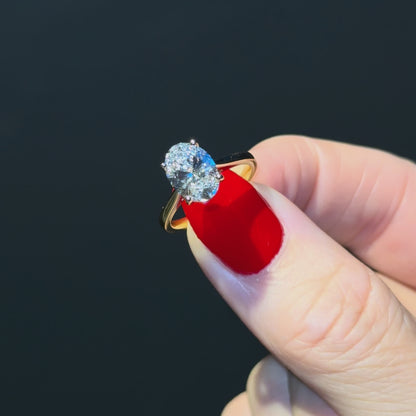 Cathedral Set Classic Oval Cut Solitaire - 2ct+ (10mm+, D/E & VVS)
