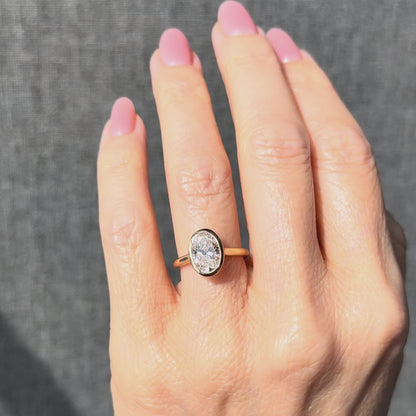 Bezel Set Classic Oval Cut Solitaire - 2ct+ (10mm+, D/E & VVS)