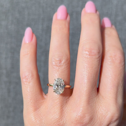 Classic Oval Cut Hidden Halo - 3ct+ (11.5mm+, E/VS1+)