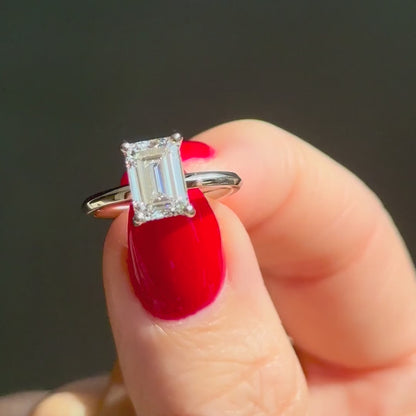 Classic Emerald Cut Hidden Halo - 2ct+ (D/E & VVS)