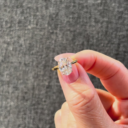 Cathedral Set Classic Oval Cut Hidden Halo - 3ct+ (11.5mm+, D/E & VVS)