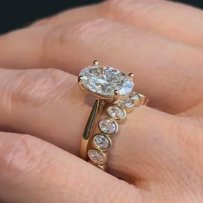Oval bezel set full band - 1.60ct+