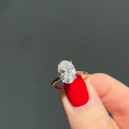 Classic Oval Cut Solitaire - 3ct+ (11.5mm+, D/E & VVS)