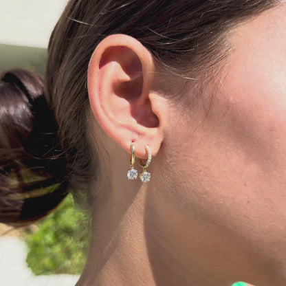 Diamond Drop Plain Hoops - 1ct+ (E/VS1+)