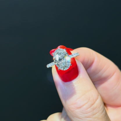 Classic Oval Cut Hidden Halo with Diamond Band - 3ct+ (11.5mm+, E/VS1+)