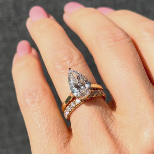 Classic Pear Cut Solitaire - 3ct+ (E/VS1+)