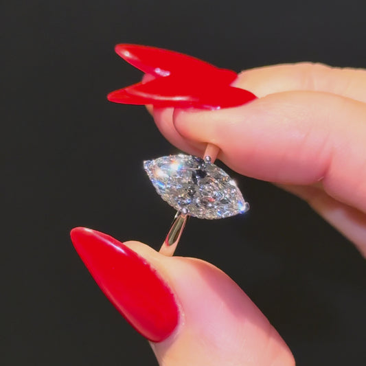 Classic Marquise Cut Hidden Halo - 3ct+ (14mm+, E/VS1+)