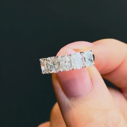 Radiant cut low set diamond band - 2.50ct