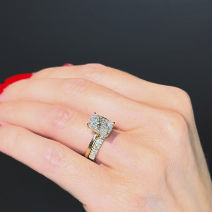 Classic Elongated Cushion Cut Hidden Halo - 3ct+ (10mm+, D/E & VVS)