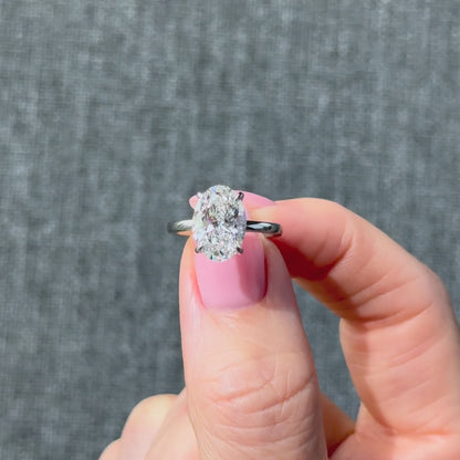 Classic Oval Cut Hidden Halo - 3ct+ (11.5mm+, E/VS1+)