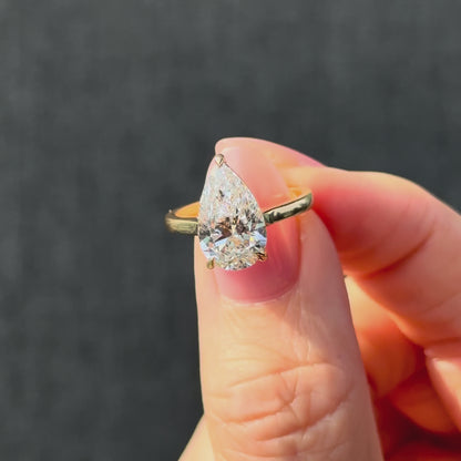 Classic Pear Cut Solitaire - 3ct+ (E/VS1+)